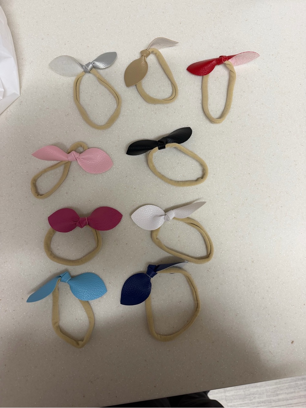 9 multicolored leather bow headbands for baby girl infant girl